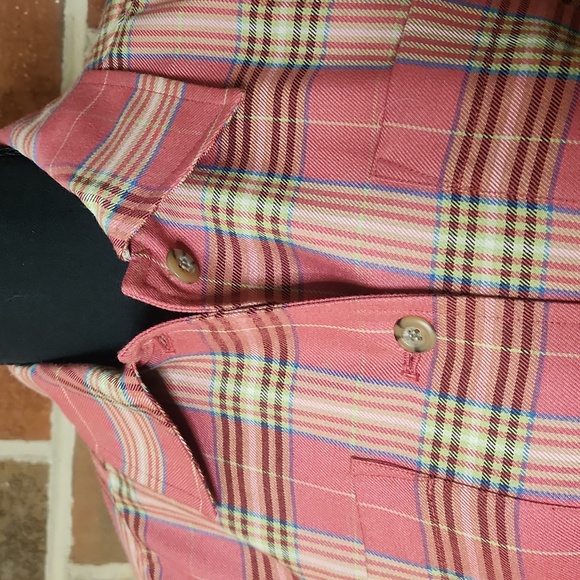 Evan Picone Pink Plaid Button-Down Shirt, Size Medium - Picture 6 of 9
